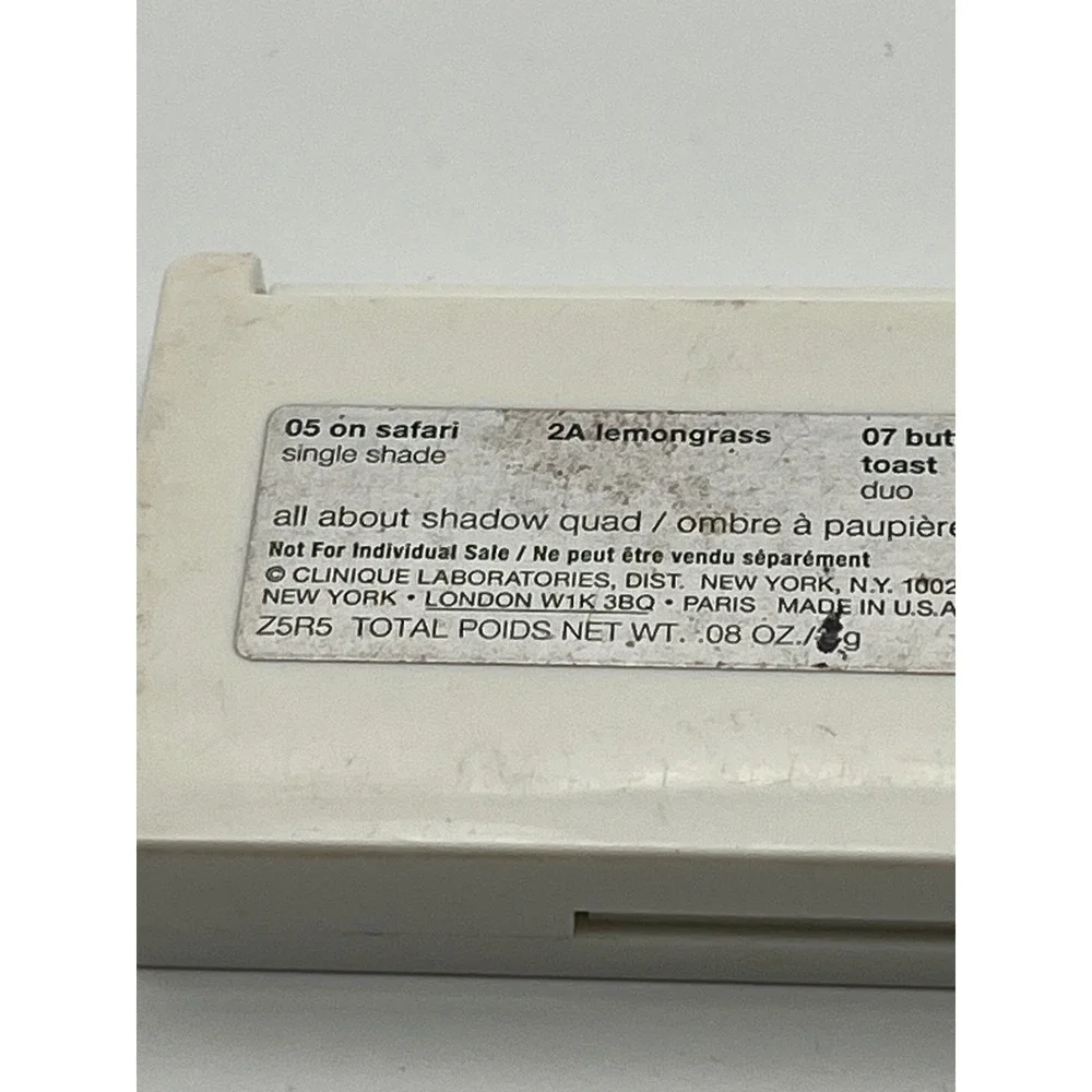 Clinique All About Shadow Quad On Safari Lemongrass Buttered Toast DB3 0.08oz